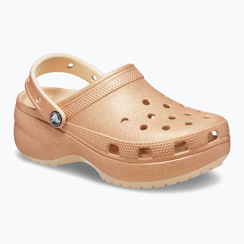 Klapki damskie Crocs Classic Platform Glitter shitake 9
