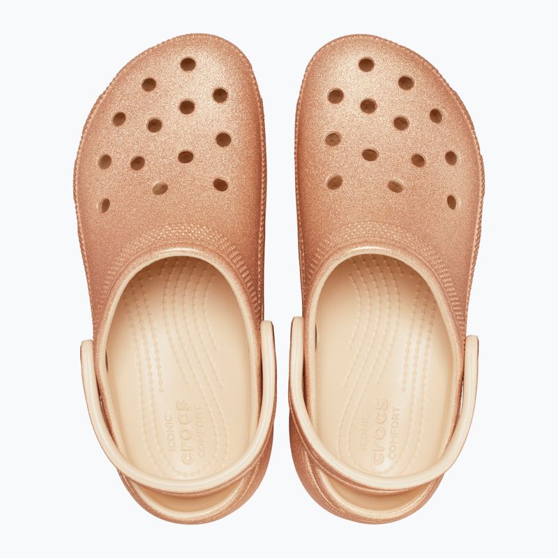Klapki damskie Crocs Classic Platform Glitter shitake 12
