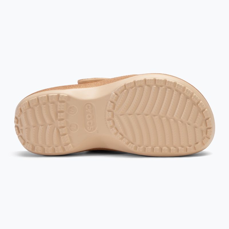 Klapki damskie Crocs Classic Platform Glitter shitake 5