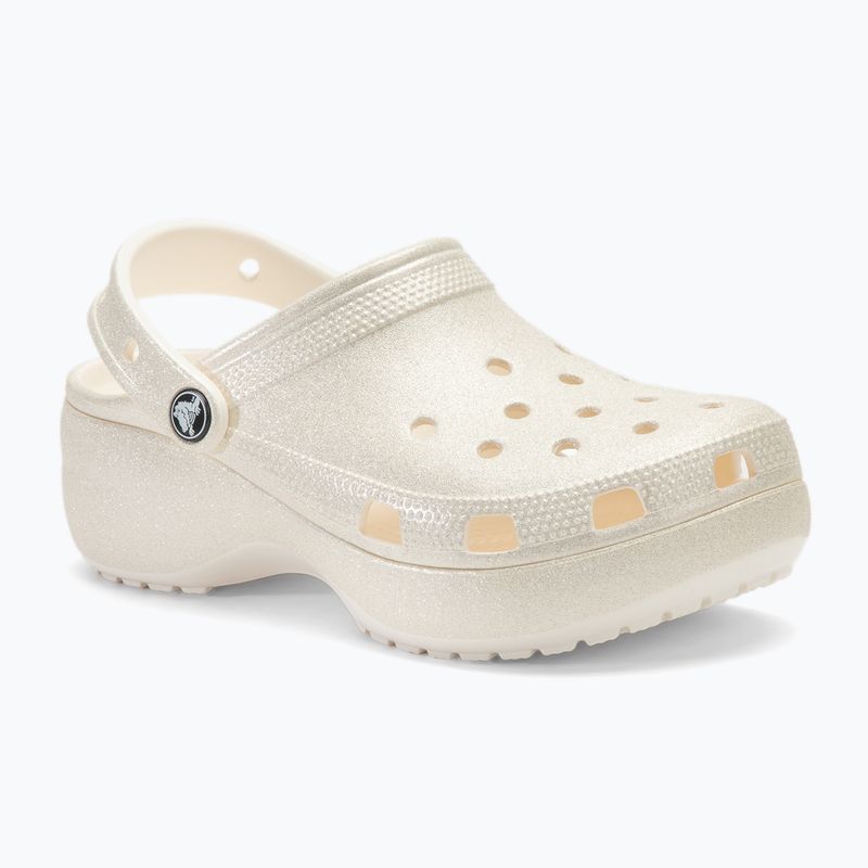 Klapki damskie Crocs Classic Platform Glitter chalk 2