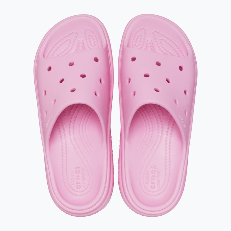 Klapki damskie Crocs Stomp Slide pink tweed 12