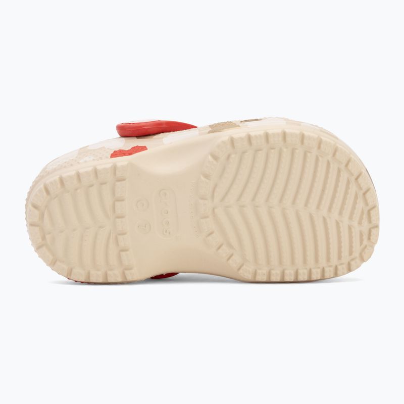 Klapki dziecięce Crocs Classic Heart Print Clog sandstone 5