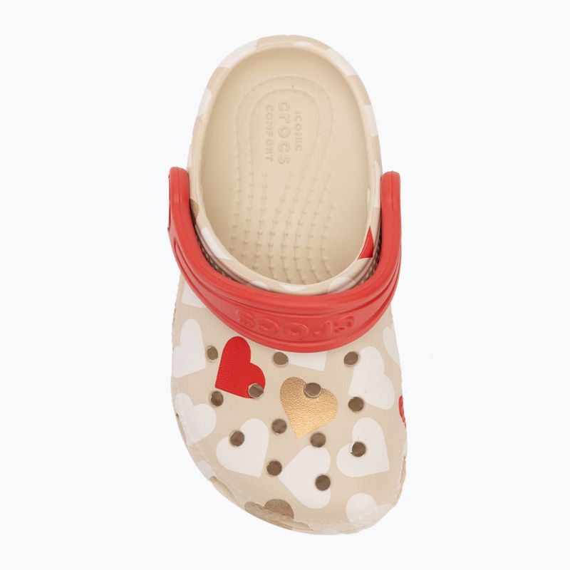 Klapki dziecięce Crocs Classic Heart Print Clog sandstone 6