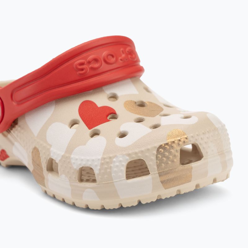 Klapki dziecięce Crocs Classic Heart Print Clog sandstone 8