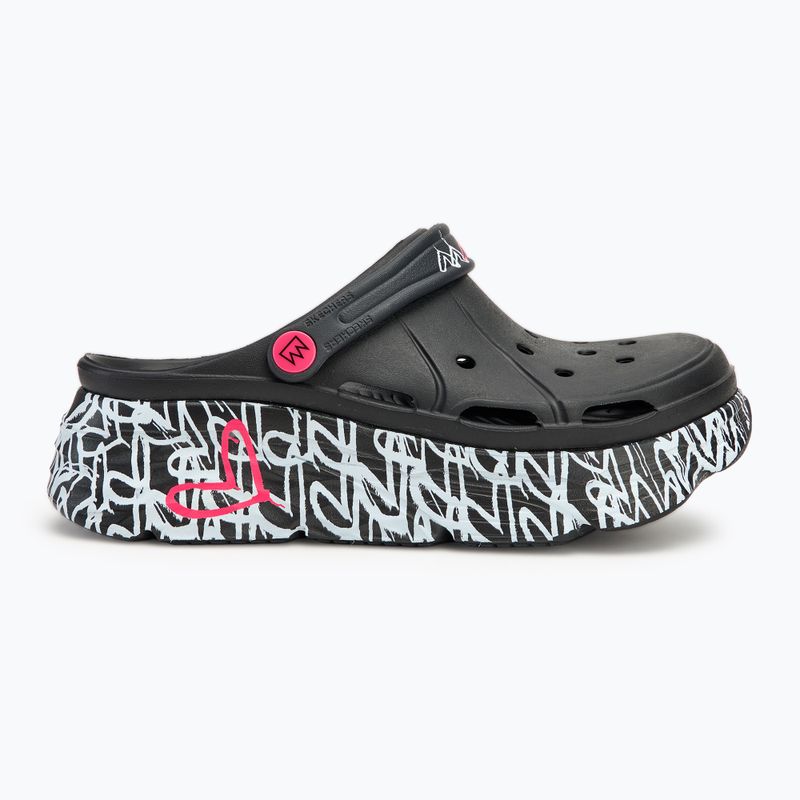 Klapki damskie SKECHERS JGoldcrown Max Cushioning Foamies Love True black 3