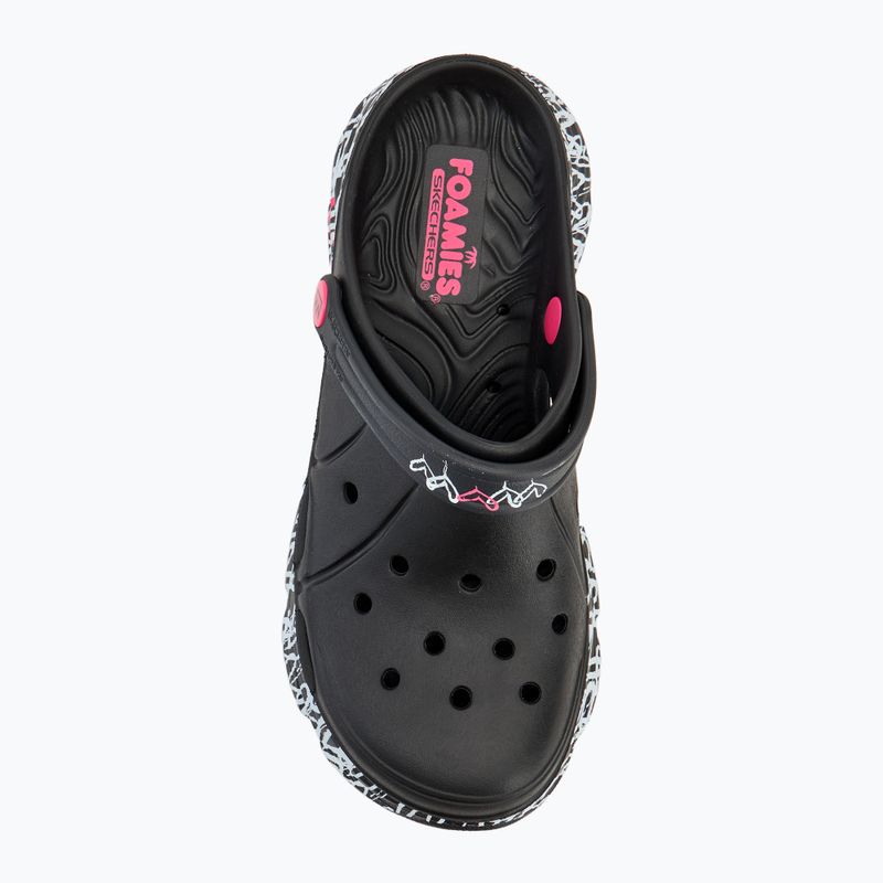 Klapki damskie SKECHERS JGoldcrown Max Cushioning Foamies Love True black 6