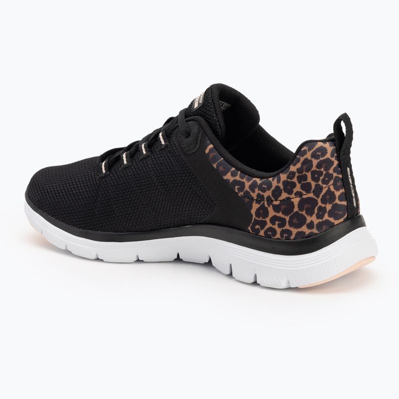Buty damskie SKECHERS Flex Appeal 4.0 Wild Ballad black/leopard 3
