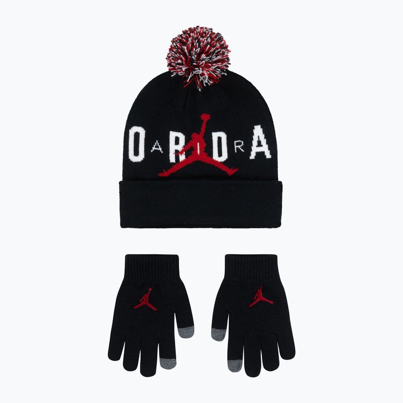 Czapka + rękawiczki dziecięce Nike Jordan Pom Beanie Set black