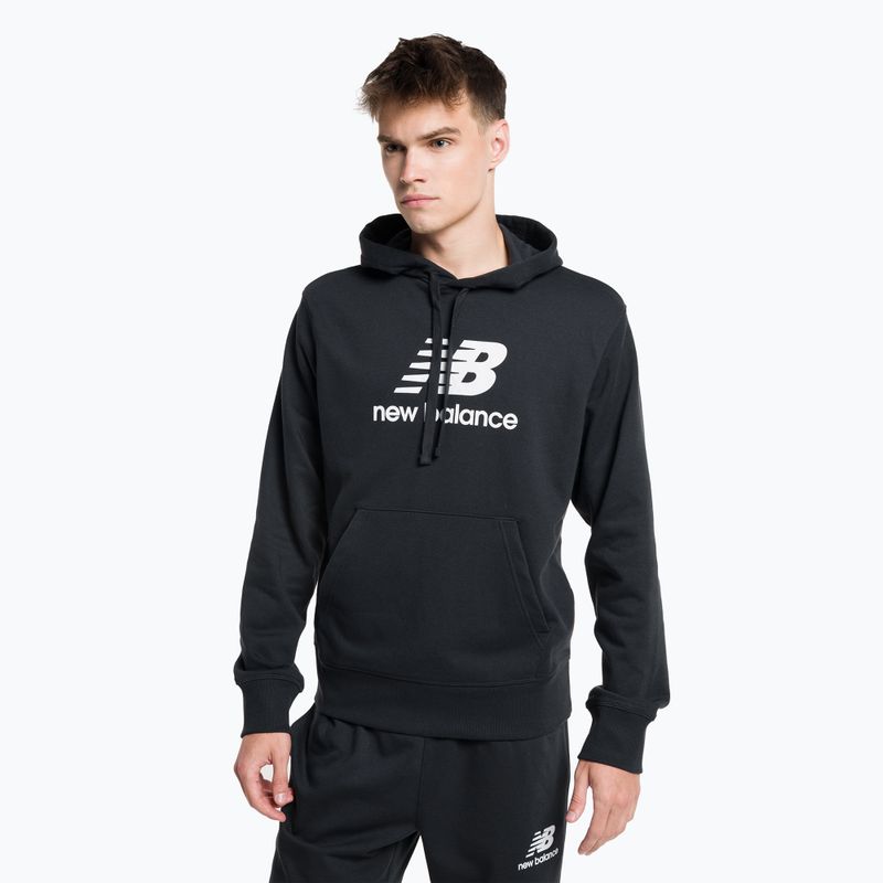 Bluza męska New Balance Essentials Stacked Logo French Terry Hoodie black 2