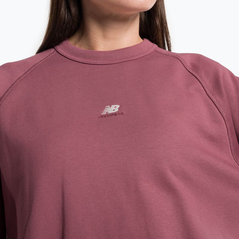 Bluza damska New Balance Athletics Remastered French Terry Crewneck washed burgundy 4