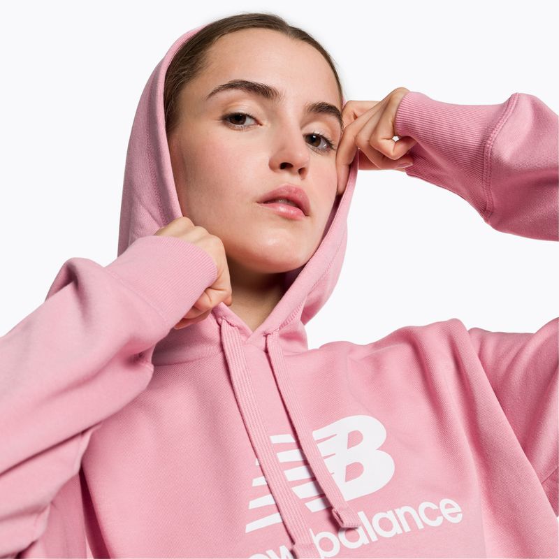 Bluza damska New Balance Essentials Stacked Logo French Terry Hoodie hazy rose 4