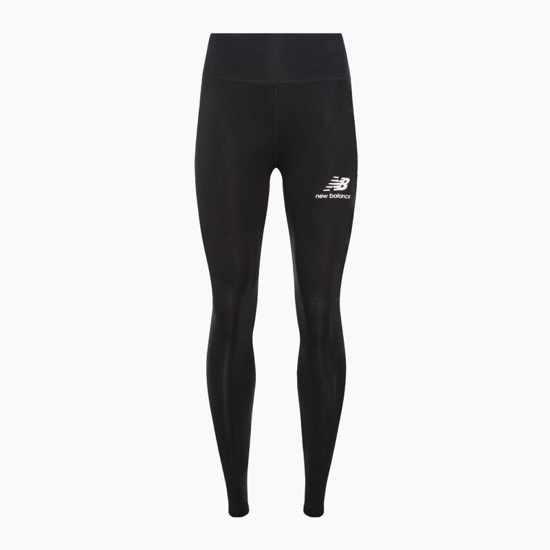 Legginsy treningowe damskie New Balance Essentials Stacked Logo Cotton black 5