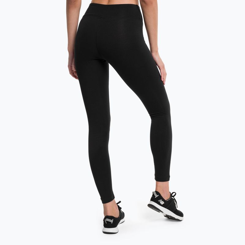 Legginsy treningowe damskie New Balance Essentials Stacked Logo Cotton black 3