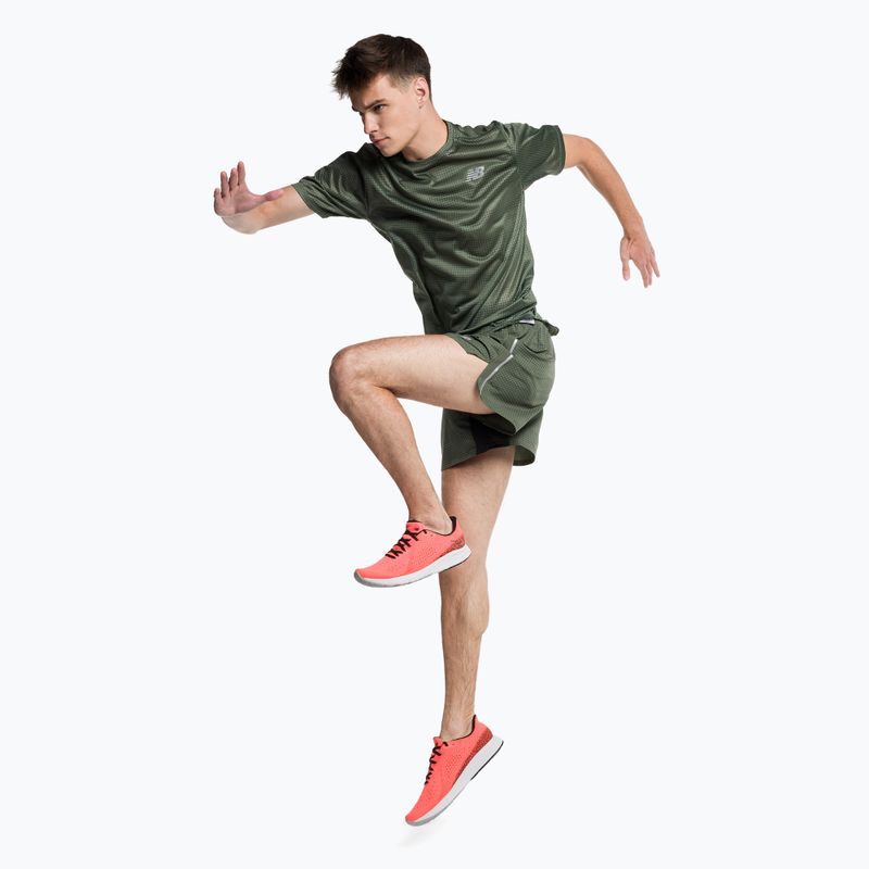 Koszulka do biegania męska New Balance Printed Impact Run deep olive green 2