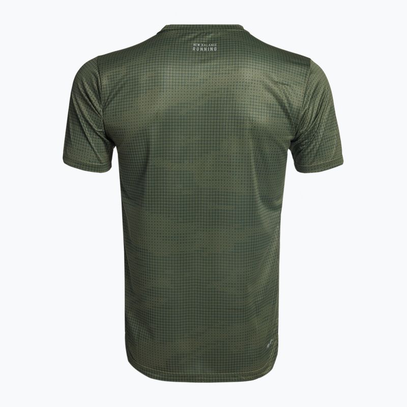 Koszulka do biegania męska New Balance Printed Impact Run deep olive green 7
