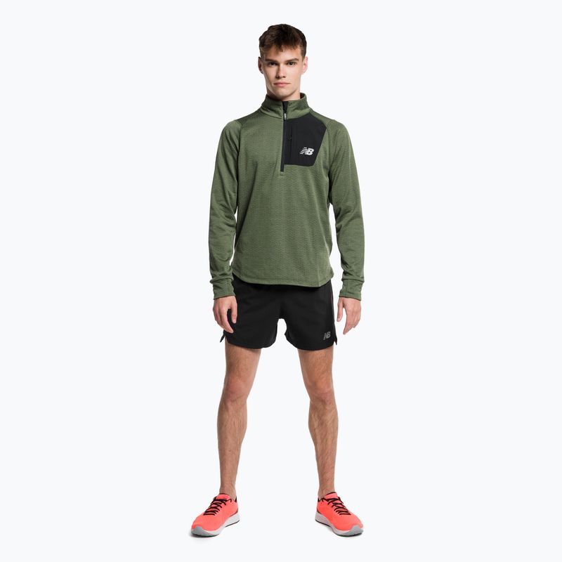 Bluza do biegania męska New Balance Heat Grid Half Zip deep olive graphite 2