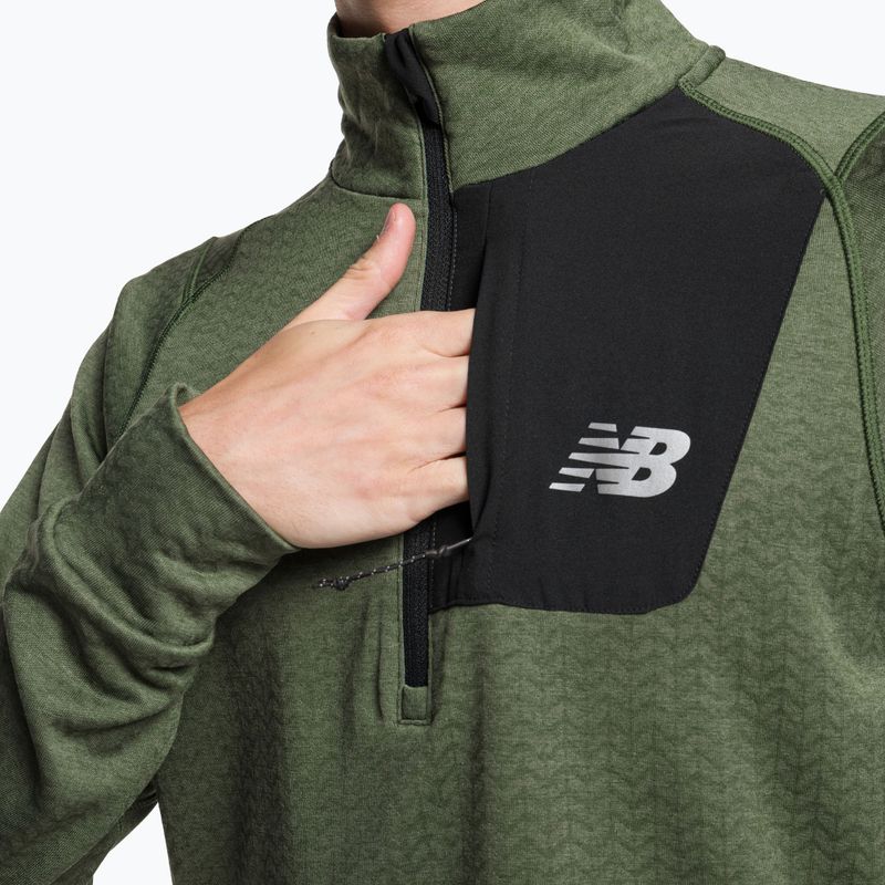 Bluza do biegania męska New Balance Heat Grid Half Zip deep olive graphite 4