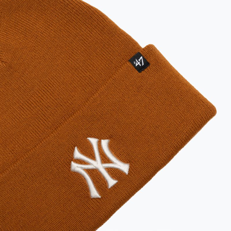 Czapka zimowa 47 Brand MLB New York Yankees Haymaker burnt orange 3