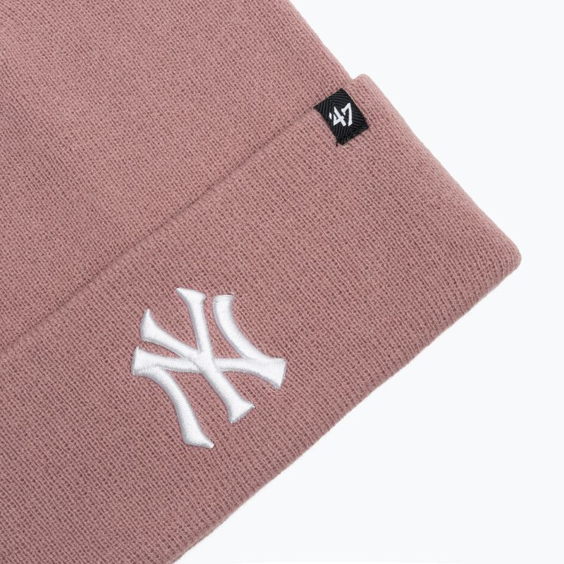 Czapka zimowa 47 Brand MLB New York Yankees Haymaker mauve 3