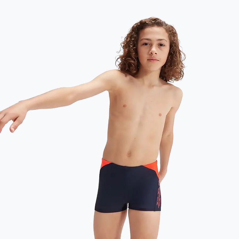 Bokserki pływackie dziecięce Speedo HyperBoom Splice Aquashort navy/orange 8