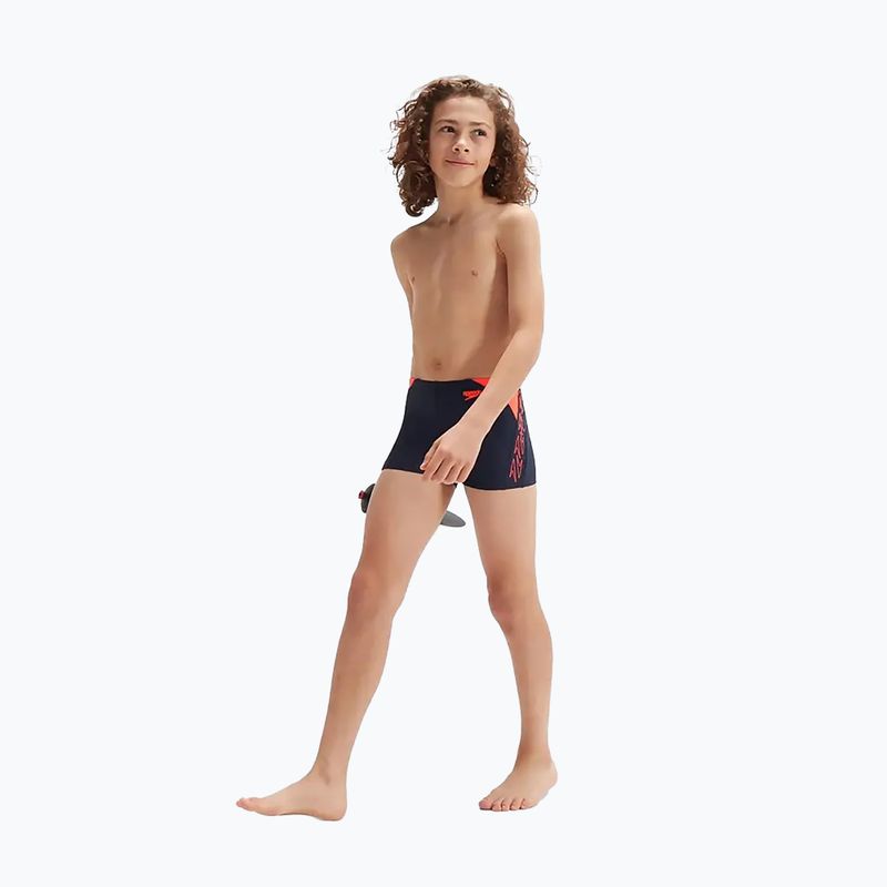 Bokserki pływackie dziecięce Speedo HyperBoom Splice Aquashort navy/orange 11