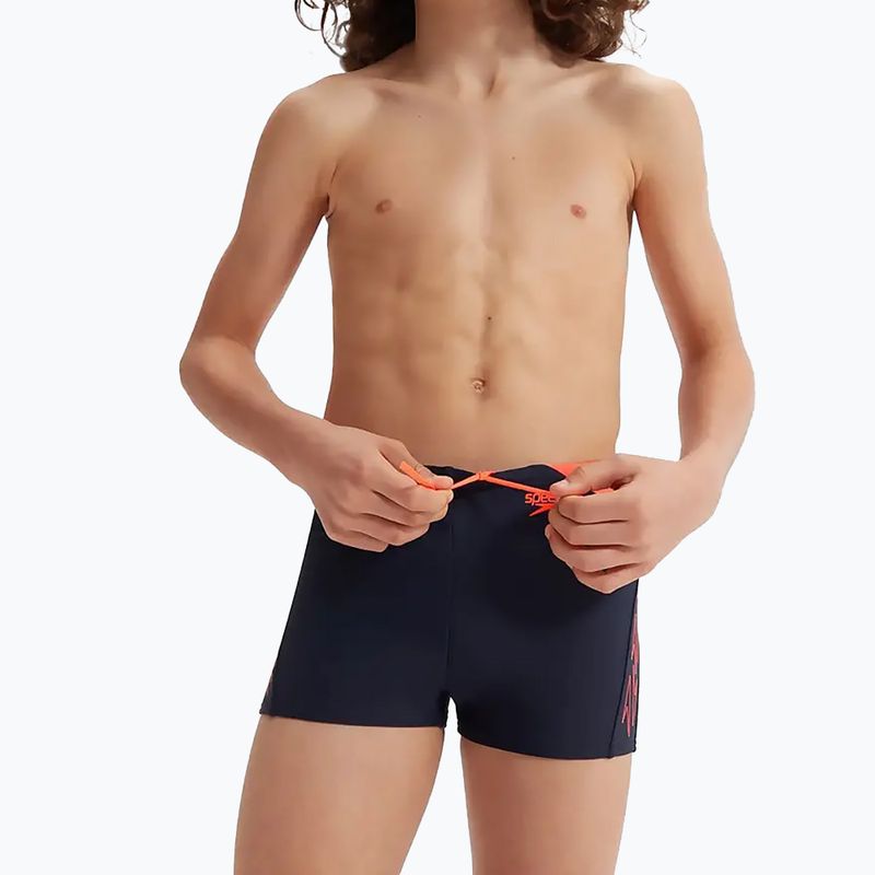 Bokserki pływackie dziecięce Speedo HyperBoom Splice Aquashort navy/orange 13