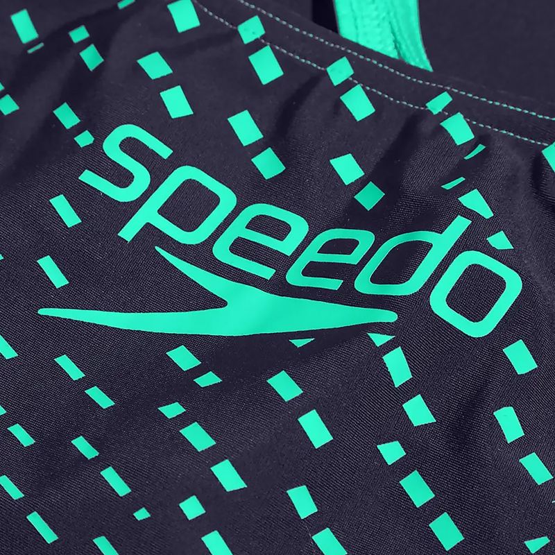 Strój pływacki jednoczęściowy damski Speedo Medley Logo Medalist navy/green 5