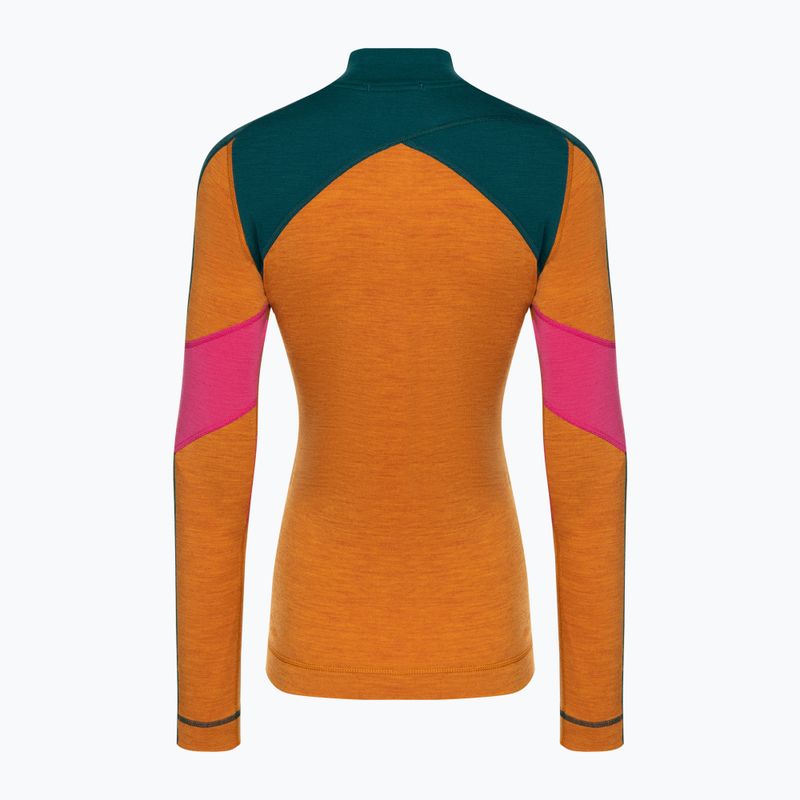 Bluza termoaktywna damska Smartwool Merino Baselayer Colorblock 1/4 Zip Boxed marmalade heather 4