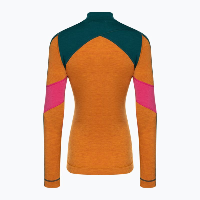 Longsleeve termoaktywny damski Smartwool Merino Baselayer Colorblock 1/4 Zip Boxed marmalade 4