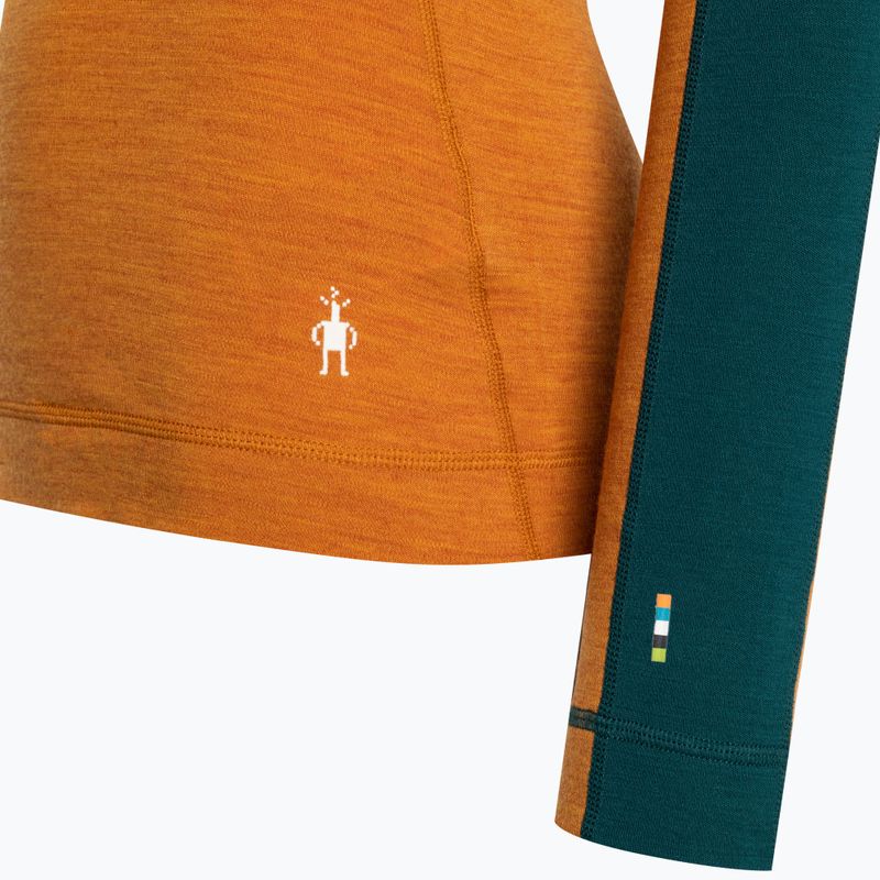 Bluza termoaktywna damska Smartwool Merino Baselayer Colorblock 1/4 Zip Boxed marmalade heather 6