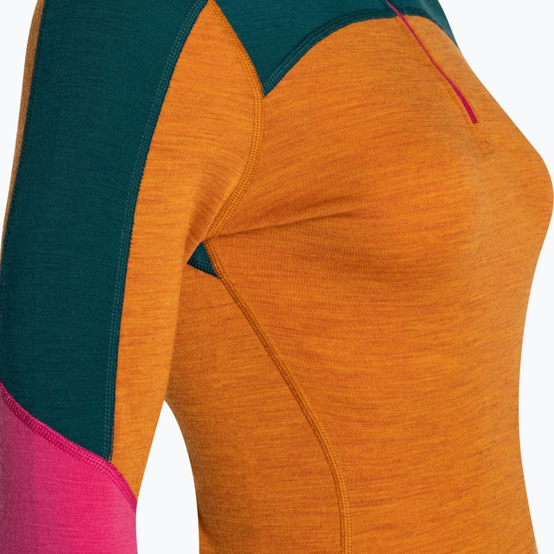 Longsleeve termoaktywny damski Smartwool Merino Baselayer Colorblock 1/4 Zip Boxed marmalade heather 7