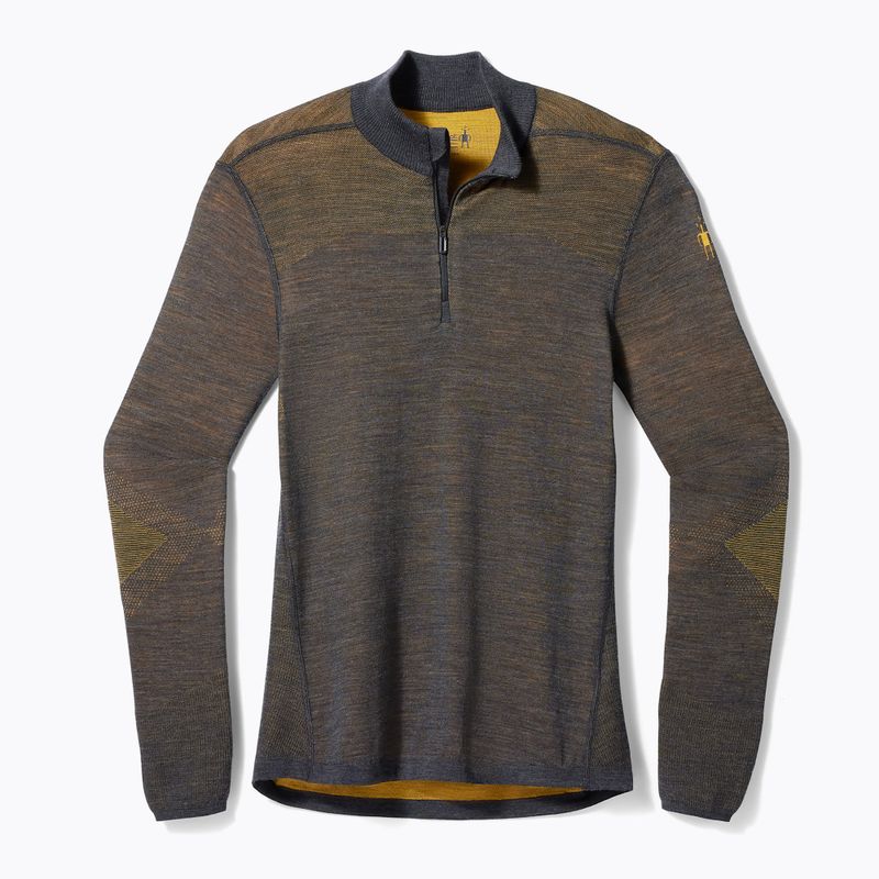 Longsleeve termoaktywny męski Smartwool Intraknit Thermal Merino Baselayer 1/4 Zip charcoal/gold 3
