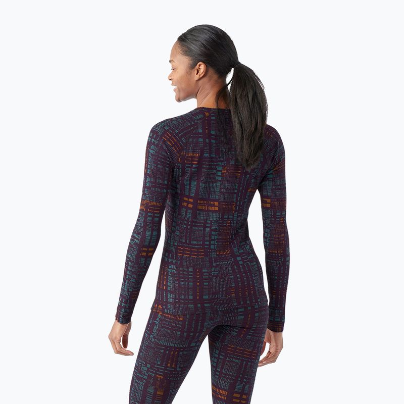 Longsleeve termoaktywny damski Smartwool Merino 250 Baselayer Crew Boxed purple iris digi plaid 2
