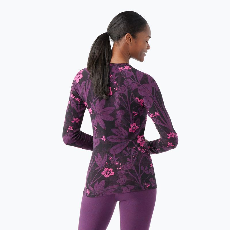 Longsleeve termoaktywny damski Smartwool Merino 250 Baselayer Crew Boxed purple iris floral 2