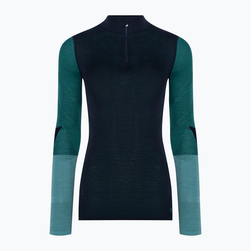 Bluza termoaktywna damska Smartwool Intraknit Thermal Merino Baselayer Colorblock 1/4 Zip navy 3