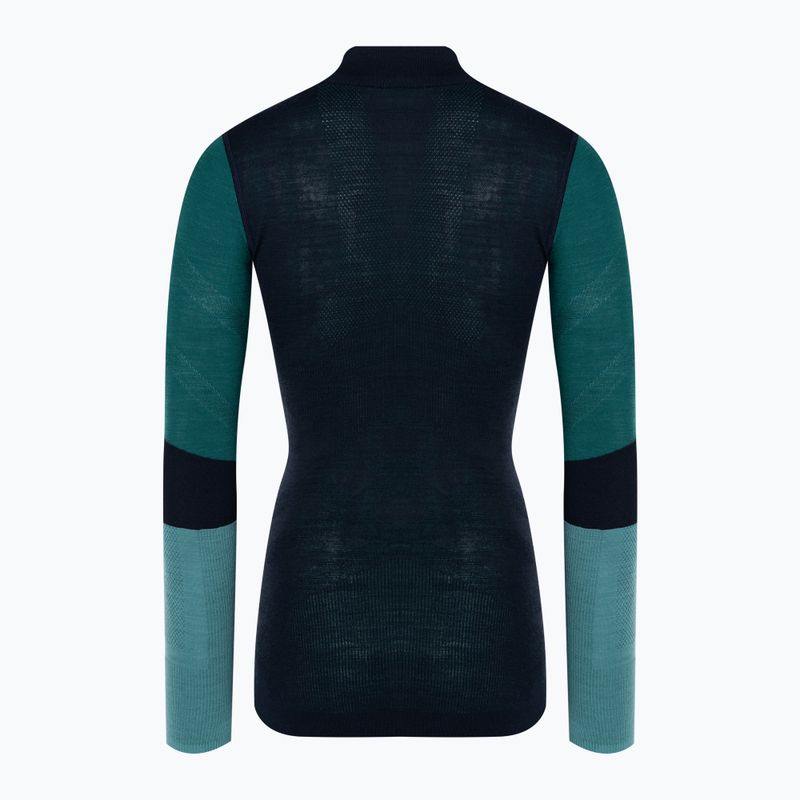 Longsleeve termoaktywny damski Smartwool Intraknit Thermal Merino Baselayer Colorblock 1/4 Zip navy 4