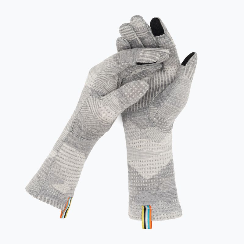 Rękawiczki trekkingowe Smartwool Thermal Merino light gray mountain scape