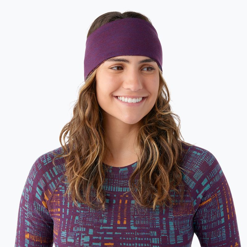 Opaska na głowę Smartwool Thermal Merino Reversible purple iris digi plaid 3