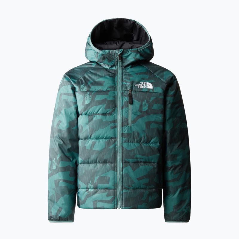 Kurtka zimowa dziecięca The North Face Reversible Perrito dark sage rain camo print/black