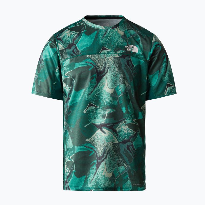 Koszulka do biegania męska The North Face Sunriser lichen teal camo embroidery print