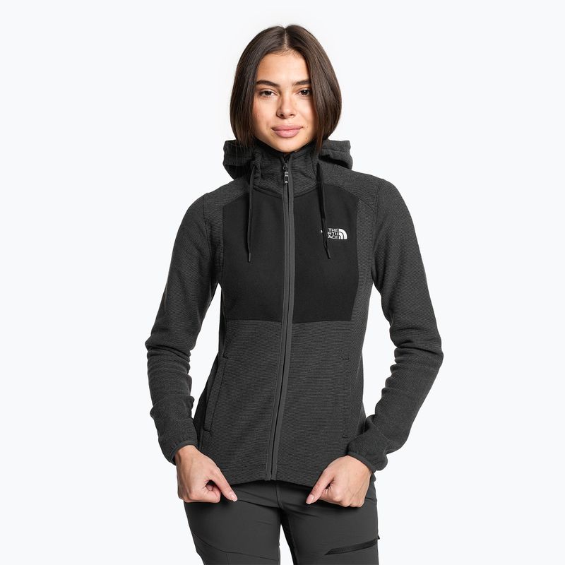 Bluza trekkingowa damska The North Face Homesafe Full Zip Fleece Hoodie black/asphalt grey stripe