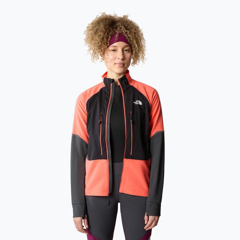 Kurtka softshell damska The North Face Dawn Turn Softshell FZ black/radiant orange/asphalt grey