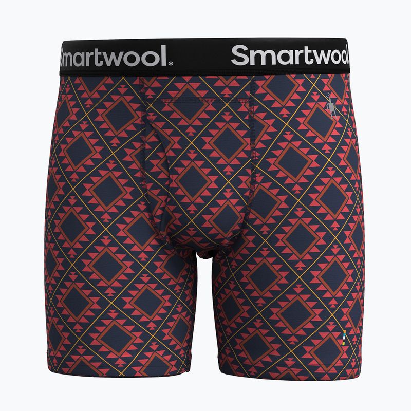 Bokserki termoaktywne męskie Smartwool Merino Print Boxer Brief Boxed scarlet red