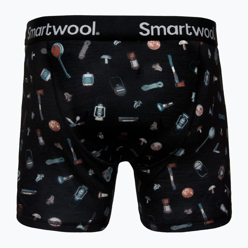 Bokserki termoaktywne męskie Smartwool Merino Print Boxer Brief Boxed black gone camping 4