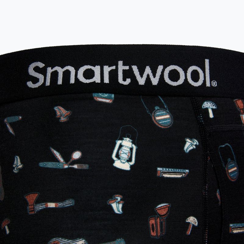 Bokserki termoaktywne męskie Smartwool Merino Print Boxer Brief Boxed black gone camping 5