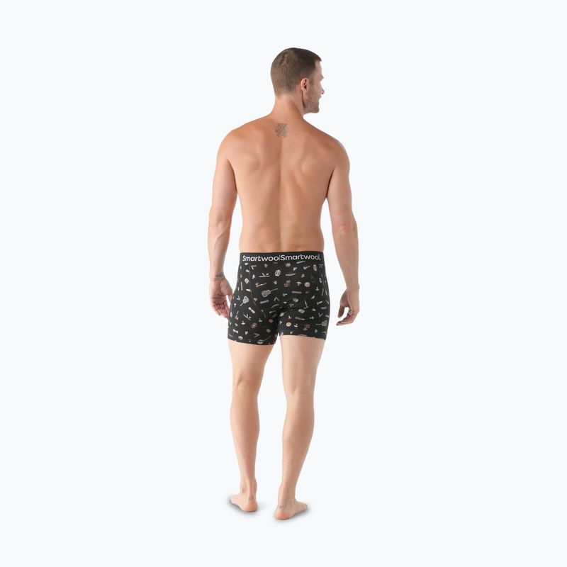 Bokserki termoaktywne męskie Smartwool Merino Print Boxer Brief black gone camping 2