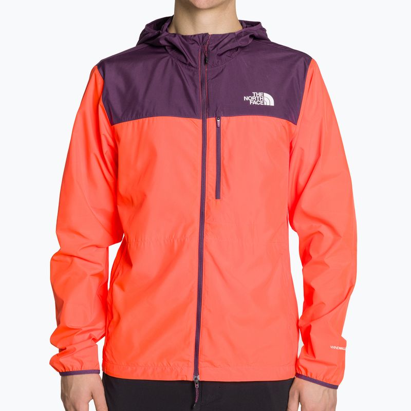 Kurtka do biegania męska The North Face Higher Run Wind vivid flame/black currant purple