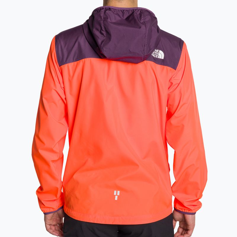 Kurtka do biegania męska The North Face Higher Run Wind vivid flame/black currant purple 2