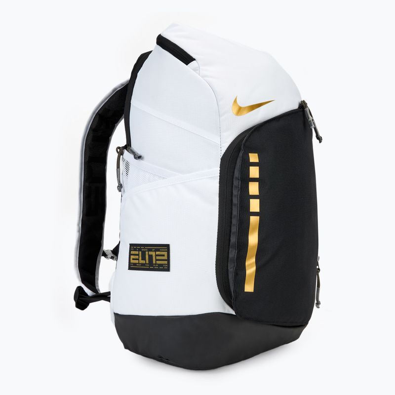 Plecak treningowy Nike Hoops Elite 32 l white/black/metalic gold 2