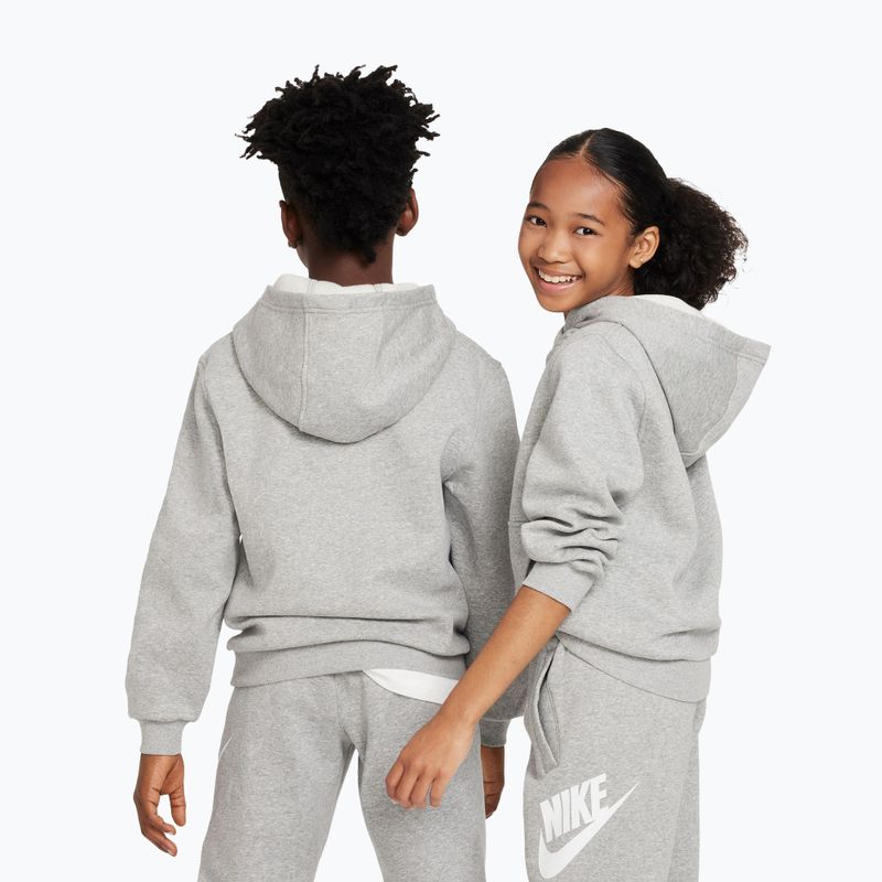 Bluza dziecięca Nike Club Fleece Hoodie dark grey heather/white 6